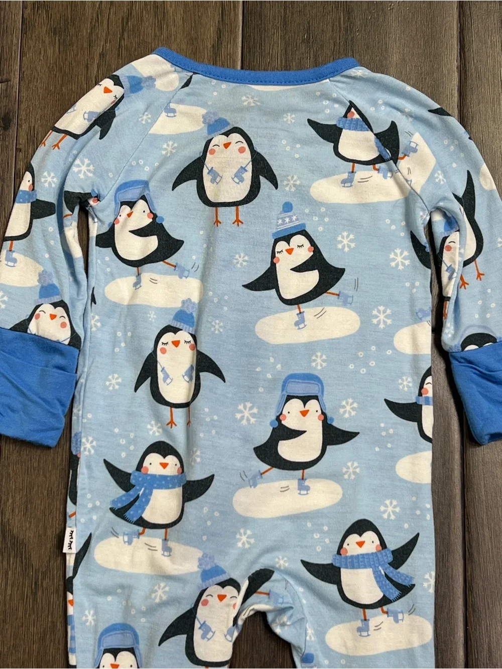 Little Sleepies Penguin Party Bamboo Zippy Newborn (Convertible Mittens & Feet)